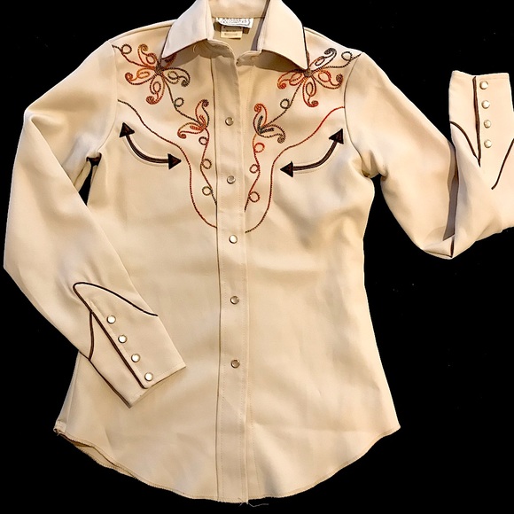 H Bar C Tops - 1960’s H Bar C Cali Ranchwear Rodeo Western Top